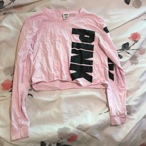 PINK long sleeve Crop Top